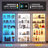  Glass Display Cabinet, 5-tier Display Cabinet With Lock, Bookcasewith 3 Color Led Lights-2101799795