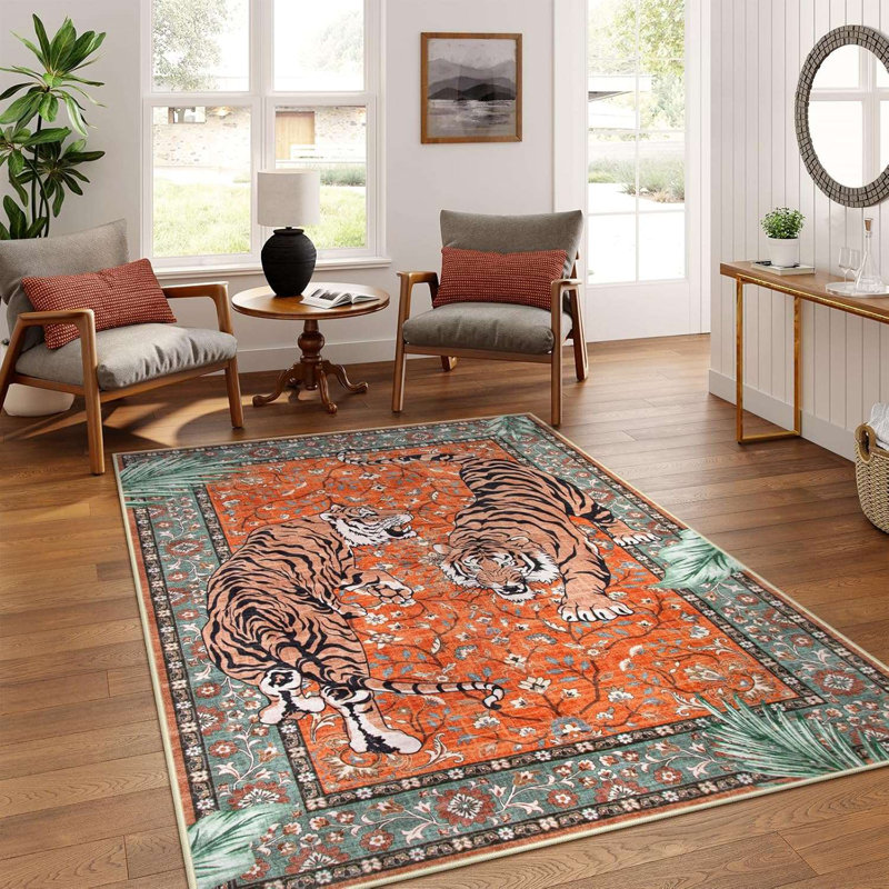 Tapis orange / vert Bengal Majesty