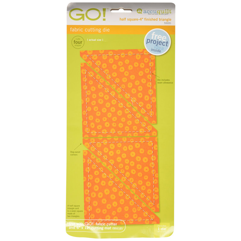 AccuQuilt GO! Fabric Cutting Dies; Triangle 6-1/2 inch; Quilt Block C