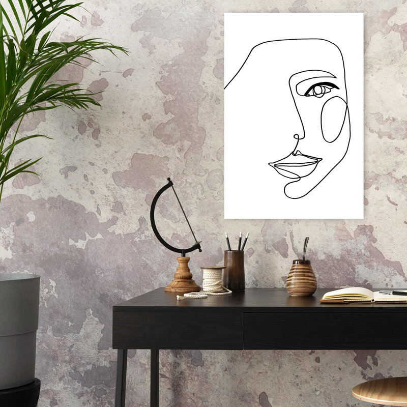 Face Line 1, art abstrait contemporain, H 24 po x l 16 po