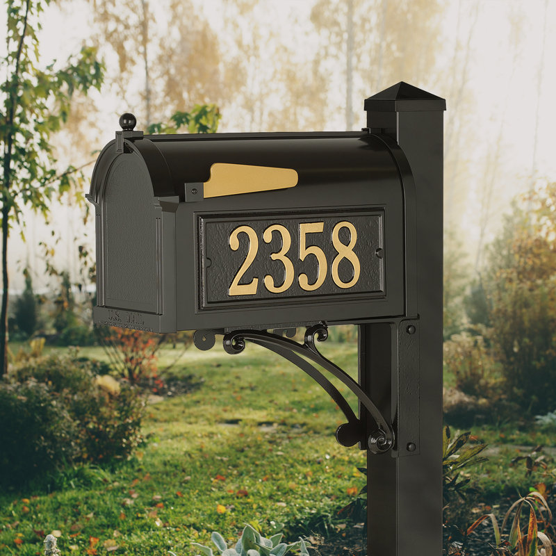 Superior Post Mounted Mailbox, Yes, Black