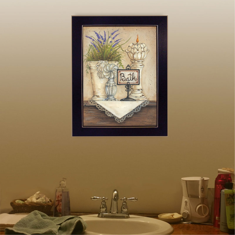 "Bath" par Mary June, reproduction d'art mural, affiche prête à accrocher, cadre noir