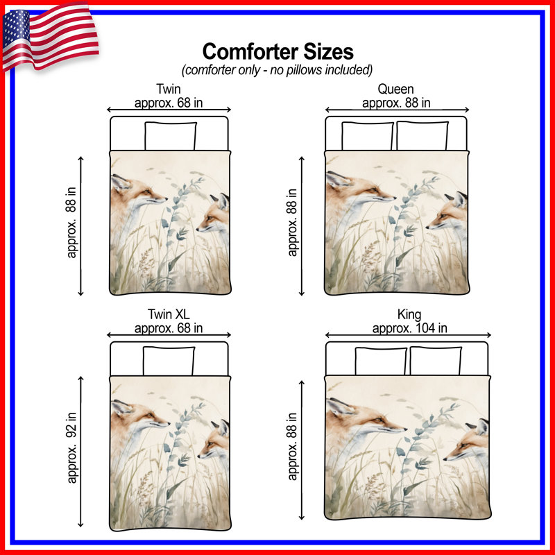 Foxes In Grass Comforter, Twin Extra Long