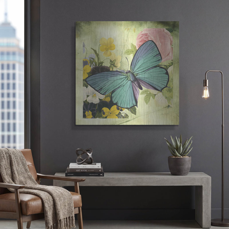  «Butterfly Visions With Bleed» par Jean Plout, art mural en métal, 36 po x 36 po, 36 po x 36 po