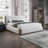 Beige Boucle King Size Platform Bed
