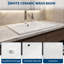 Lavabo de salle de bain rectangulaire moderne encastrable 24 po, lavabo en céramique blanc avec trop-plein, trou unique pour la rénovation de la salle de bain