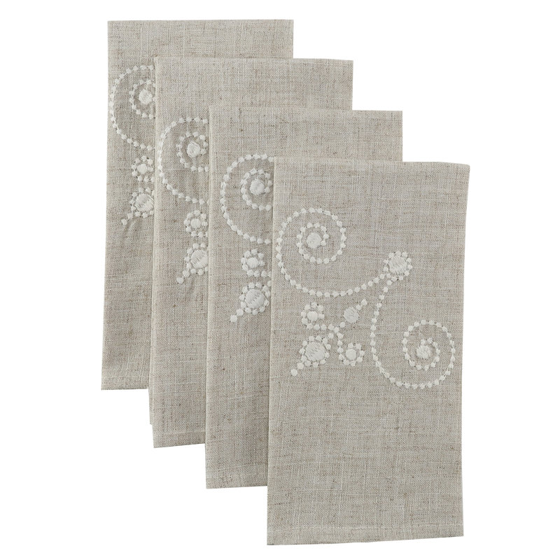 Lenox French Perle Embroidered 19"x19" Napkins