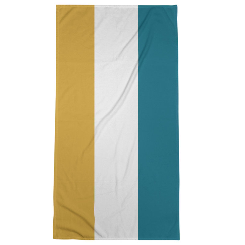 Beach Towel, Dark Gold/Teal/Ivory