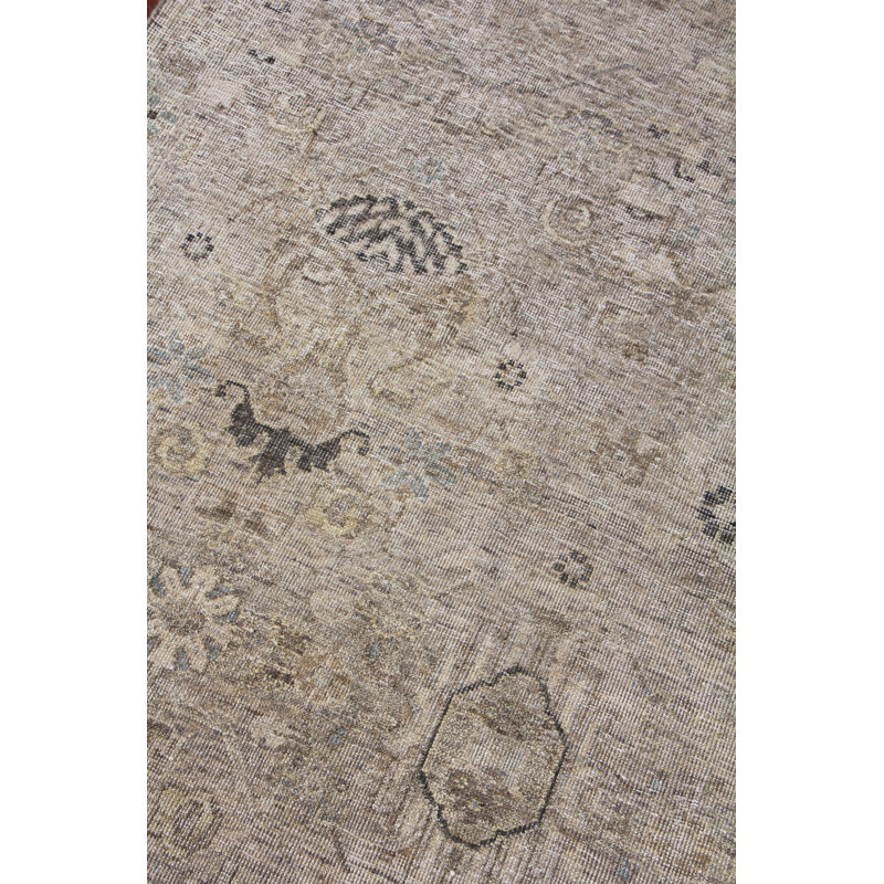 Heirloom Wool Abstract Area Rug in Khaki, Rectangle 4' x 6'