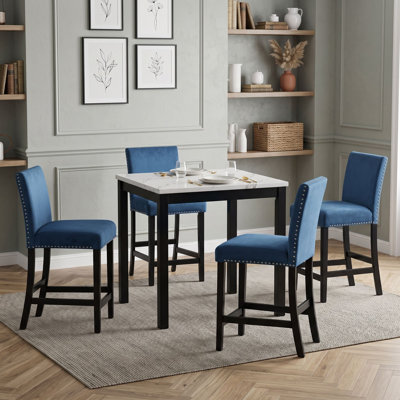 Ensemble de table de salle à manger 5 pièces avec chaises rembourrées