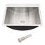 Lavabo de salle de bain encastré en nickel brossé 21 po x 17 po - Facile à nettoyer, vasque rectangulaire en acier inoxydable de 21 po x 17 po, installation au-dessus du comptoir