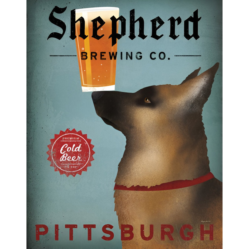 «Shepherd Brewing Co Pittsburgh» par Ryan Fowler, reproduction d'art sur toile tendue, H 12 po x l 18 po
