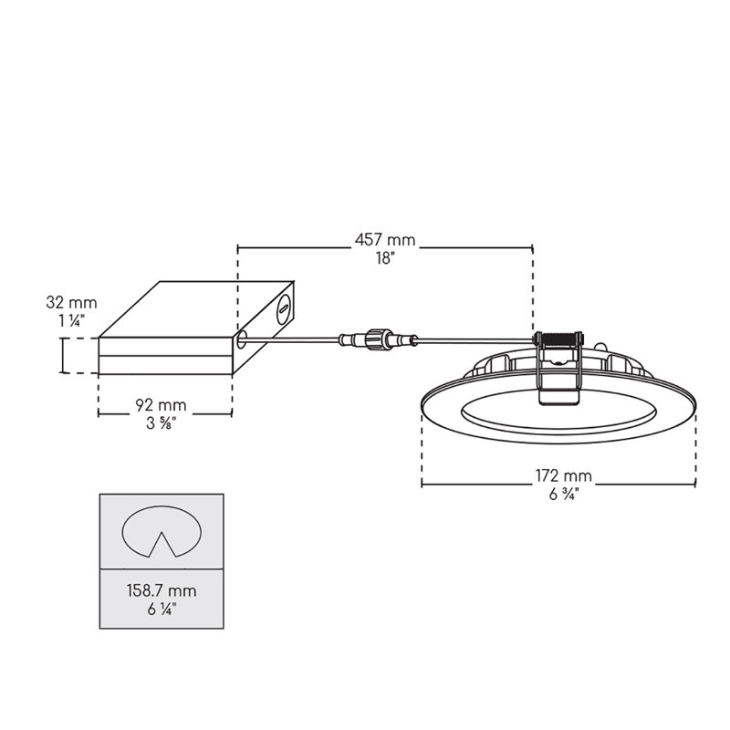 Ensemble d'éclairage encastré à profil mince à DEL 6,75 po Wi-Fi Tunable