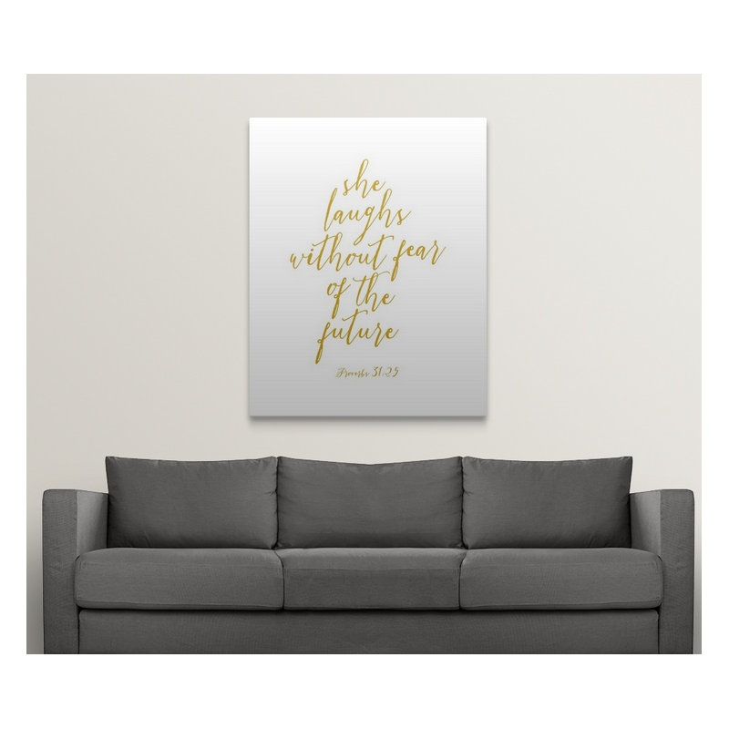 «Proverbs 31:25 - Scripture Art», art textuel, Toile, H 14 po x l 11 po x P 1,25 po
