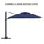 Parasol de patio en porte-à-faux carré 11 pi en bleu marine (sans base de parasol)-1940867261