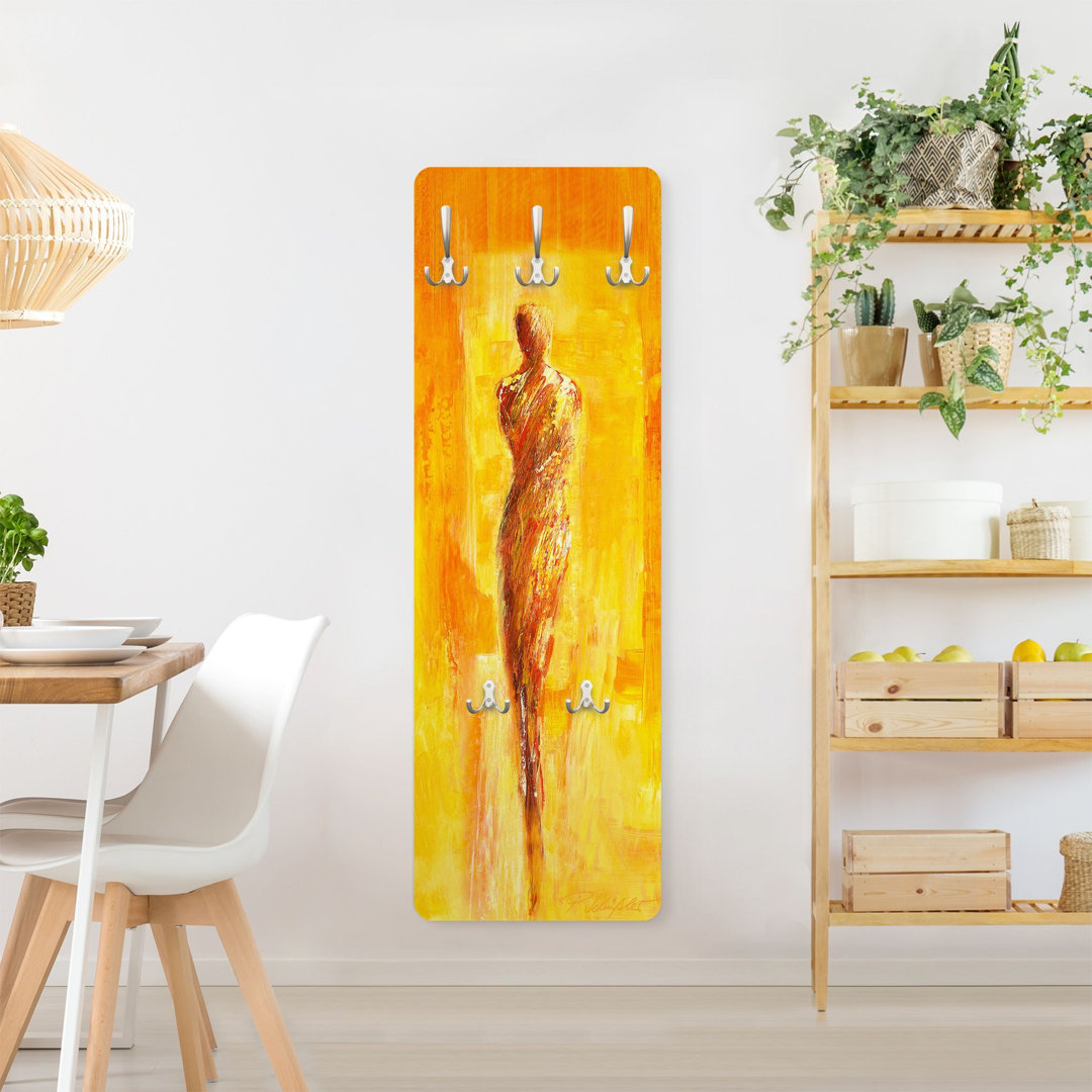Mosher 5 - Hook Wall Mounted Coat Rack in Orange