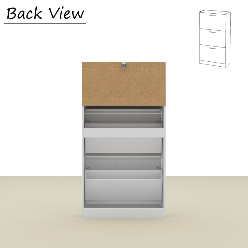 Armoire de rangement pour 18 paires de chaussures, Blanc