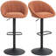 Swivel Upholstered Adjustable Height Counter Stool with Metal Frame-1398465639