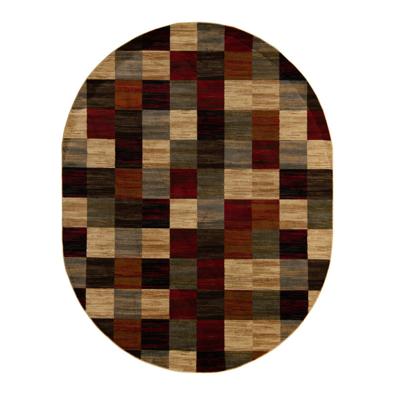 Adetomiwa Performance Abstract Indoor Rug, Oval 7'10" x 10'