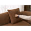 Méridienne courbée à compression avec méridienne intérieure moderne en chenille avec canapé-lit à assise profonde et 1 coussin, canapé-lit pour salon, chambre à coucher, appartement, caramel.-129444914