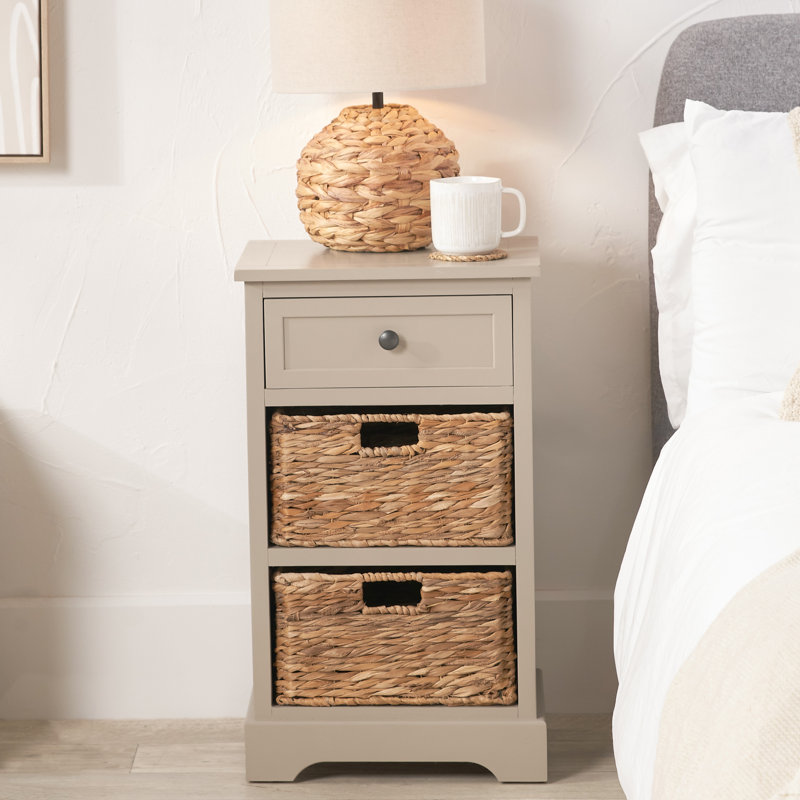 Abhiraam 40cm W Solid + Manufactured Wood Bedside Table