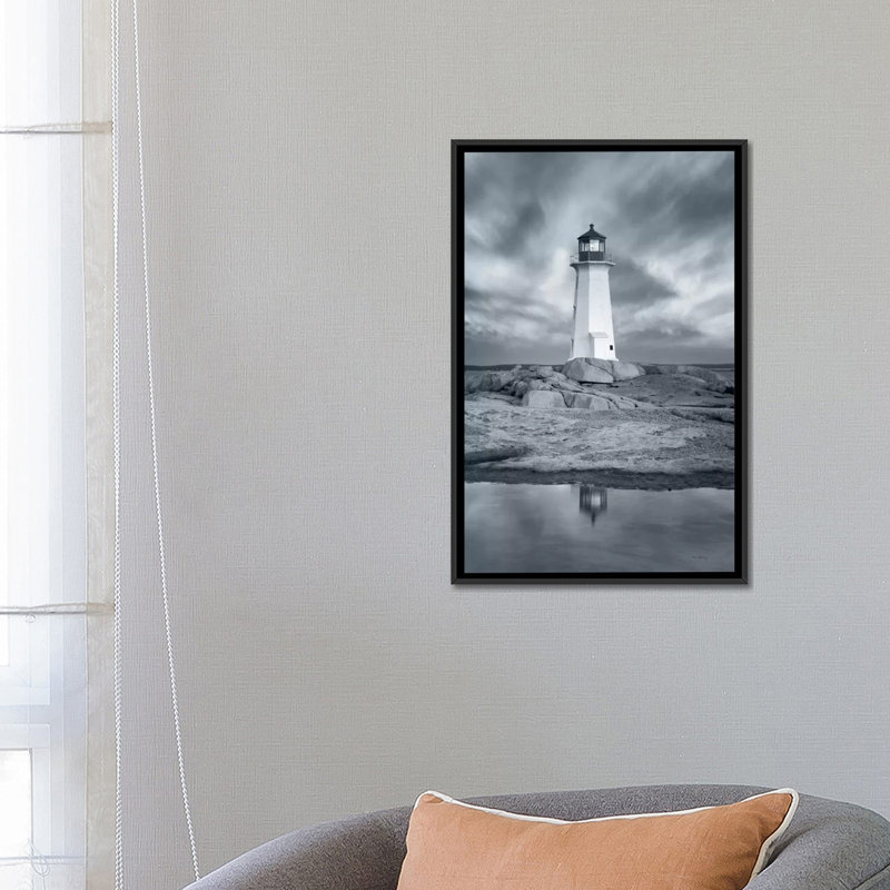 «By The Sea I, No Border», impression sur toile, H 26 po x l 18 po x P 1,5 po, Toile avec cadre flottant noir, Pas de tapis