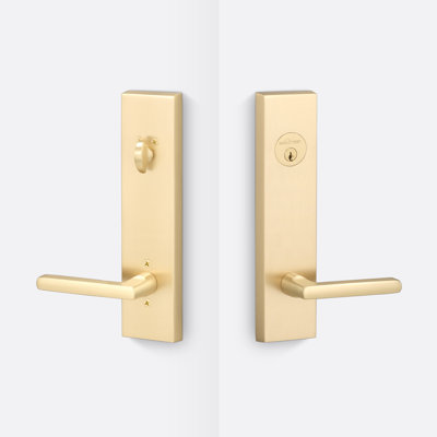 Logan Sideplate Entry, Satin Brass