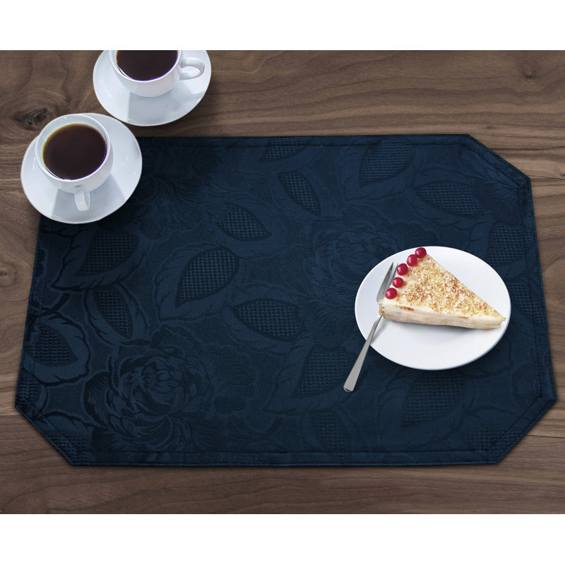 Oley Luxury Rose Damask Table Range, Navy, 2cm W x 45cm L