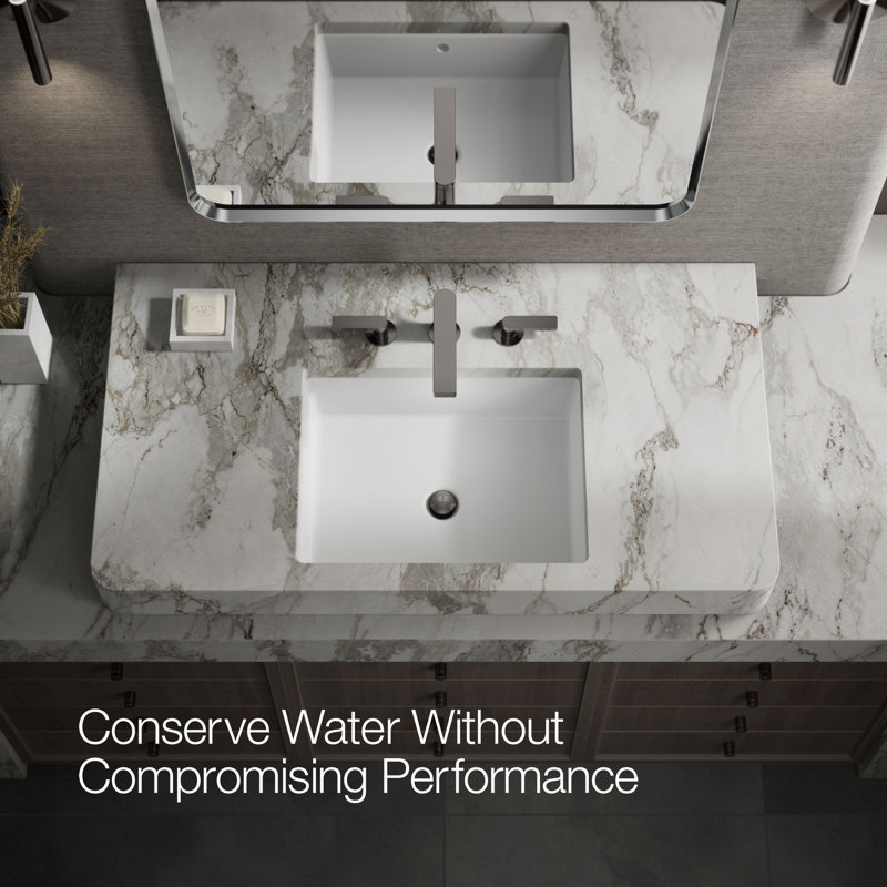Composed Widespread Bathroom Faucet with Drain Assembly, Vibrant Titanium