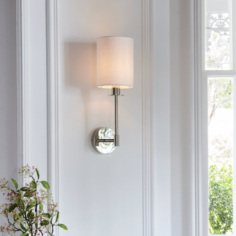 Evonnia Steel Armed Sconce, Bright Nickel