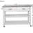 Stainless Steel Table Top White Kicthen Cart With Two Drawers