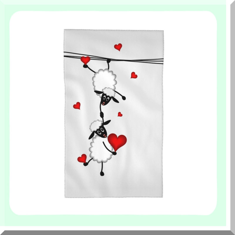 LoveSheep Heart Absorbent Hand Towel - Soft Cotton, Multipurpose for Bathroom, Hotel, Gym, Spa
