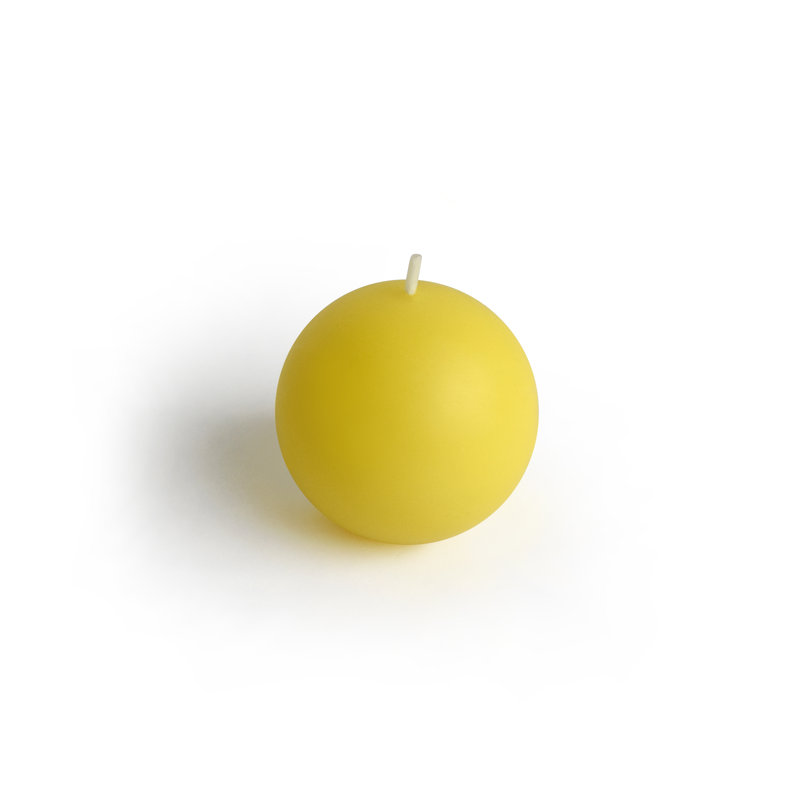 Bougie fantaisie citronnelle, Jaune, Diamètre de 2 po, Ensemble de 12