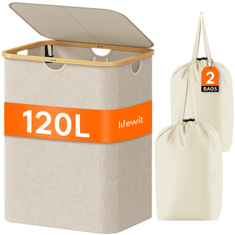 Laundry Hamper And Waste Basket Set, Beige