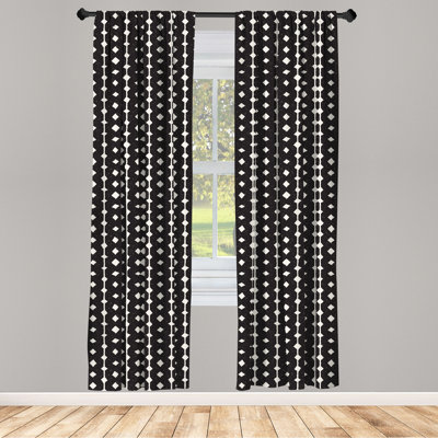 Geometric Semi-Sheer Rod Pocket Curtain Panels