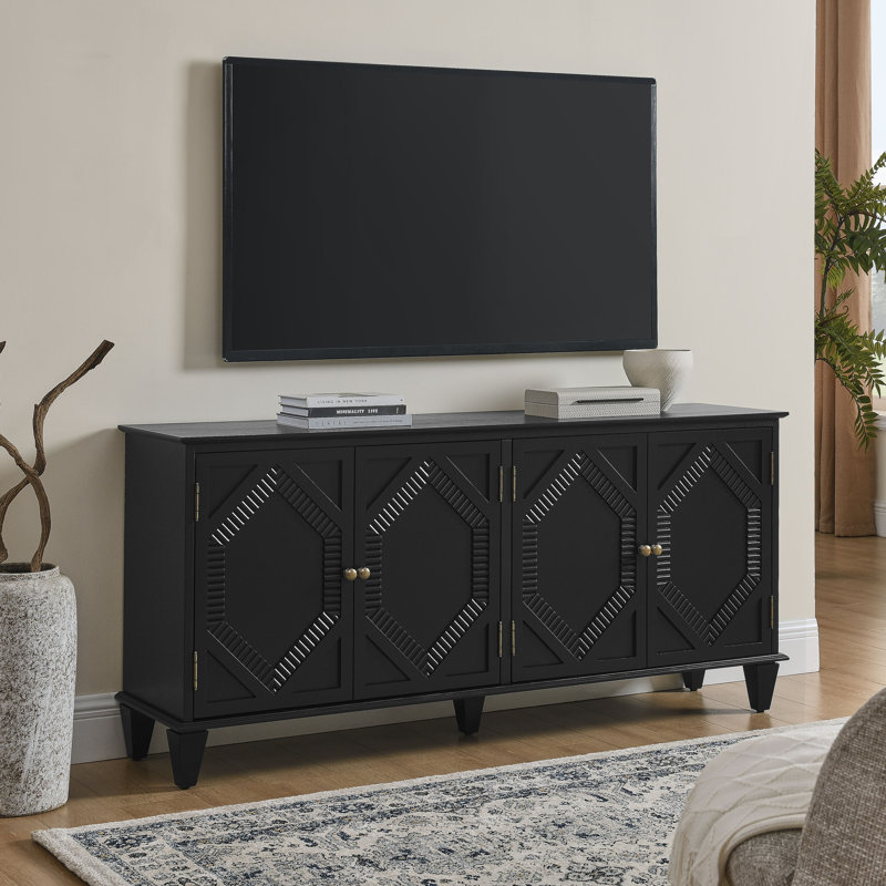Buffet décoratif géométrique 65,2 "avec rangement Chambliss, Black