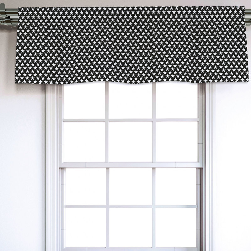 Sateen Geometric Ruffled Window Valance