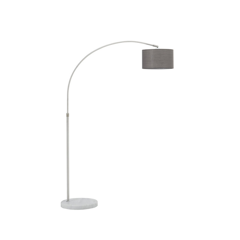 Lewallen 131cm Silver Arched Floor Lamp, Grey