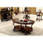 Table de bout traditionnelle en cerisier brun orné traditionnel avec tablette inférieure ouverte pour des détails de décoration de salon élégants