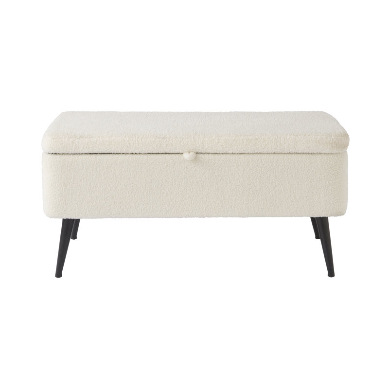 38.5cm Wide Round No Pattern Standard Ottoman with Storage