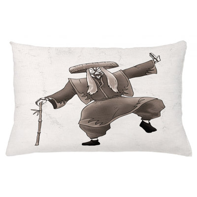 Kabuki Mask Indoor/Outdoor Throw Pillow Cover