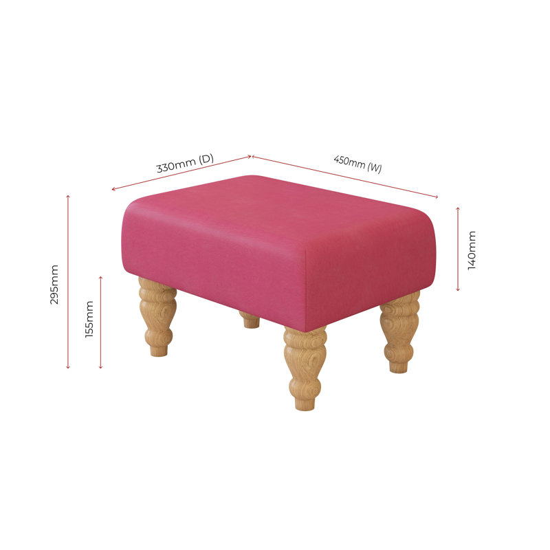 Acierno Mahogany Wood Turned Leg - Faux Leather, Natural, Blossom Pink