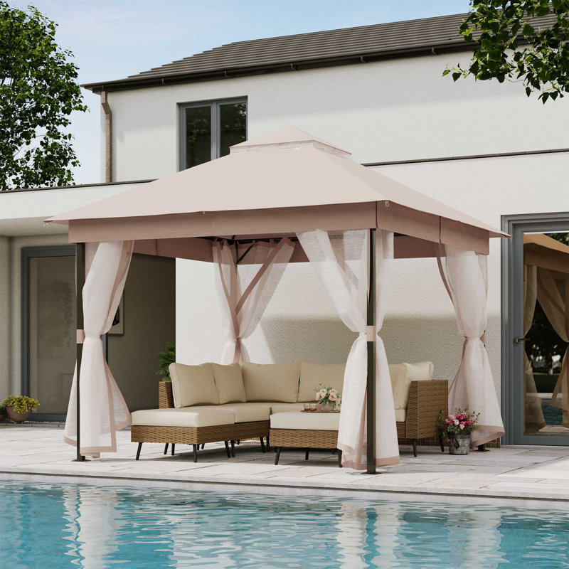 LAUSAINT HOME Outdoor Patio Gazebo 10'x10', Beige