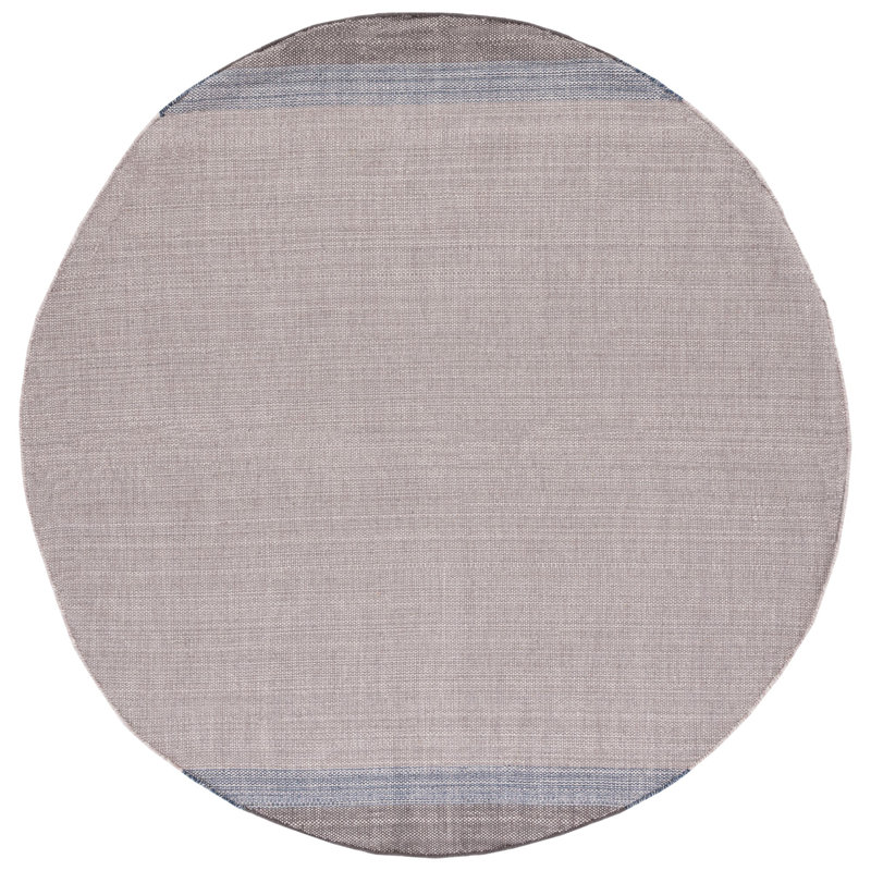 Zoltán Hand Woven Cotton Striped Rug, Round 7'