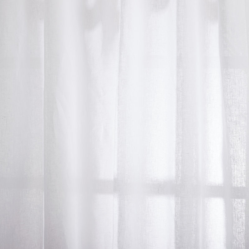 Solano Linen Semi Sheer Curtain Single Panel, 50" W x 84" L, Winter White