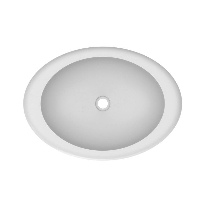 Cuyama Slate Stone Handmade Oval Drop-In Bathroom Sink, Pearl