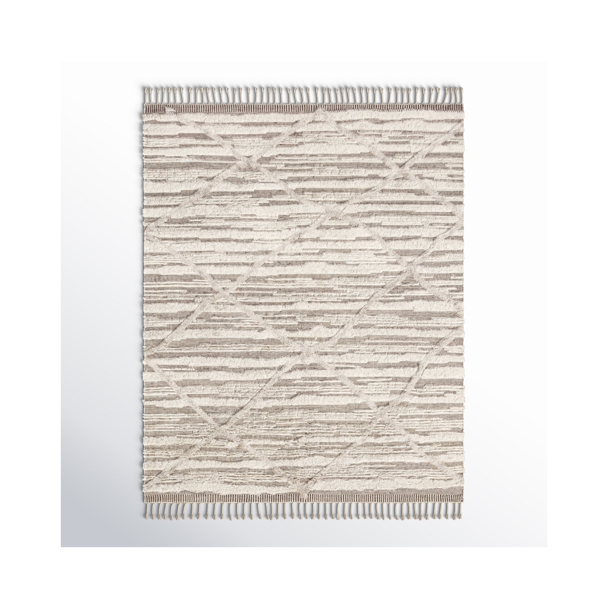 Benjamin Handmade Ivory/Taupe Rug, Rectangle 9'6" x 13'6"