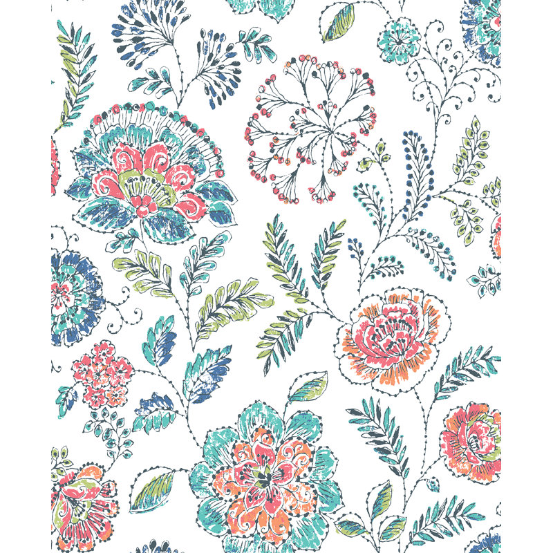 Rouleau de papier peint L 396 pi x l 20,5 po Ryker, Bleu sarcelle