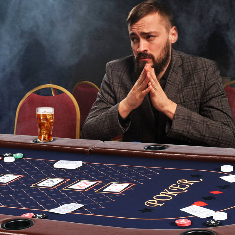Table de poker Kulamoon 84 po à 10 joueurs, Brun