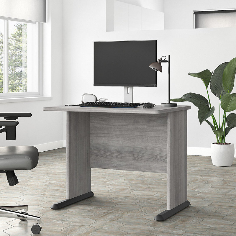 Studio A Writing Desk, Platinum Gray, 30" H x 35" W x 27" D